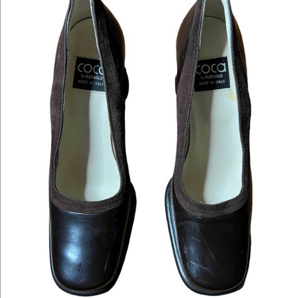 Coca Made in Italy Brown Chunky Heals Size 7B